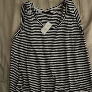 Banana Republic Black and White Striped Tank Top